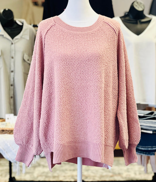 Mystic Mauve Knit Pullover - Elevate your style with this cozy and elegant mauve knit pullover, perfect for any season
