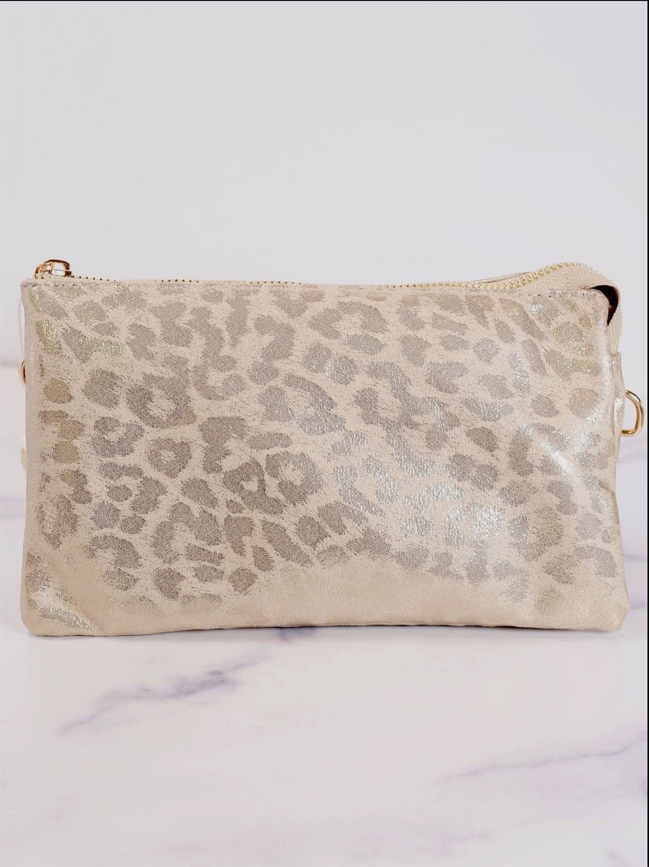 Metallic Leopard Crossbody Bag