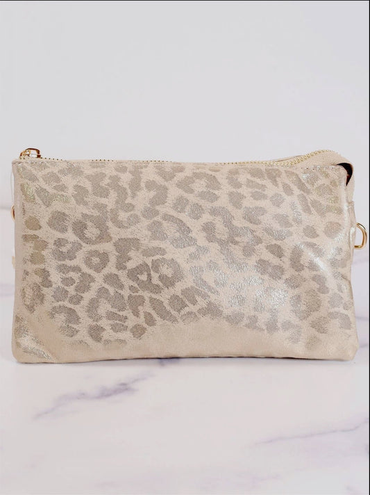 Metallic Leopard Crossbody Bag