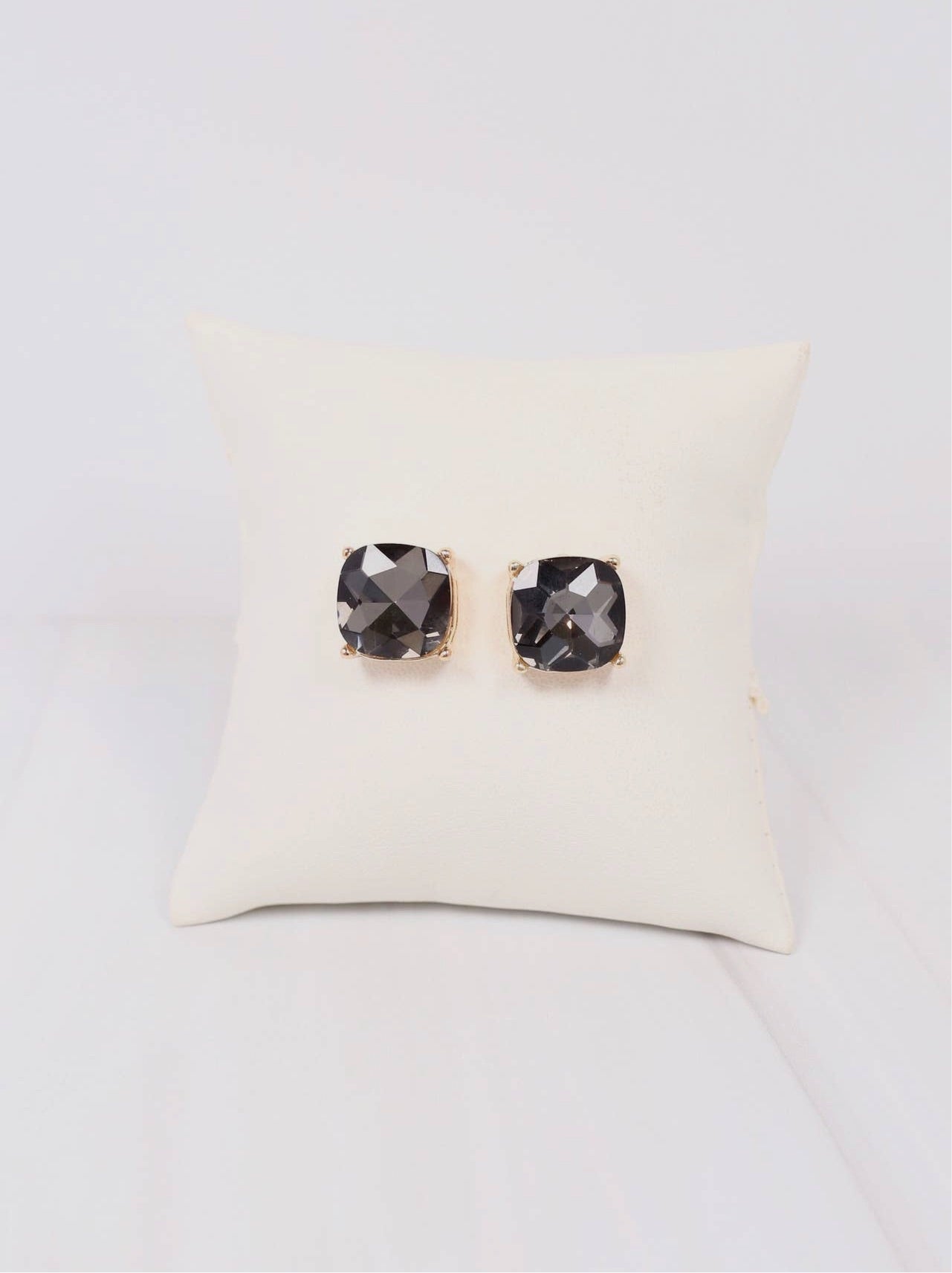 Black Stone Stud Earrings