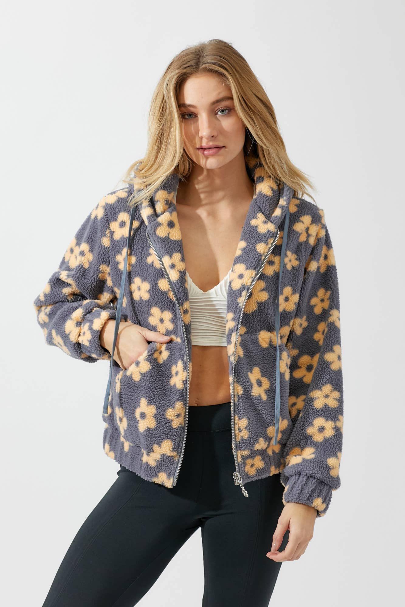 Teddy Daisy Print Jacket