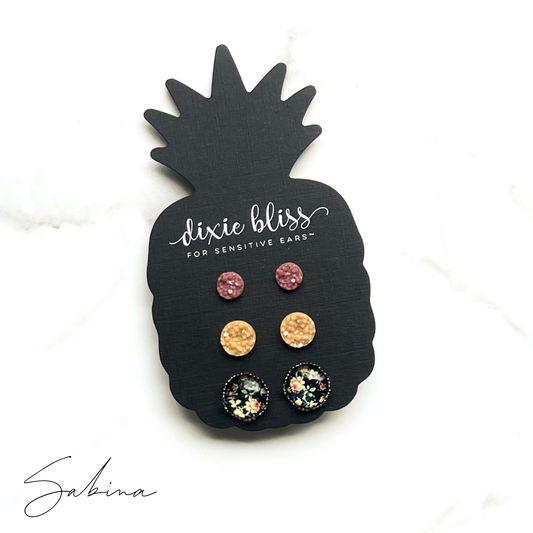 Floral Three Pack Druzy Studs