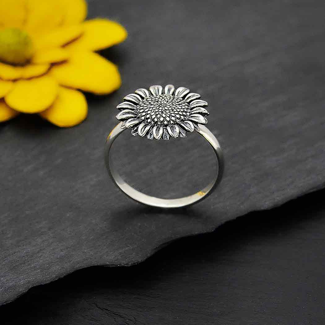 Sterling Silver Sunflower Ring