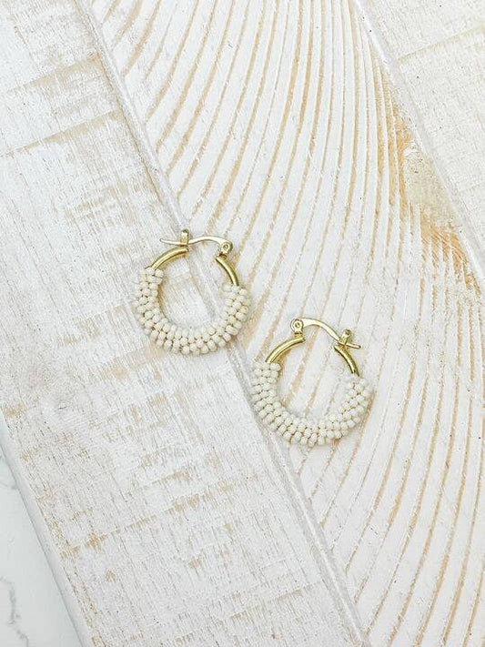 Petite Seed Bead Hoop Earrings