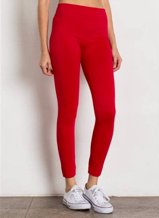 Red Fleece Leggings