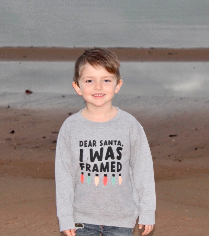 Children's " Dear Santa I Was Framed" Sweatshirt - Festive and Fun Holiday Apparel