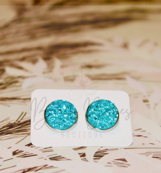 Aqua Stud Earrings